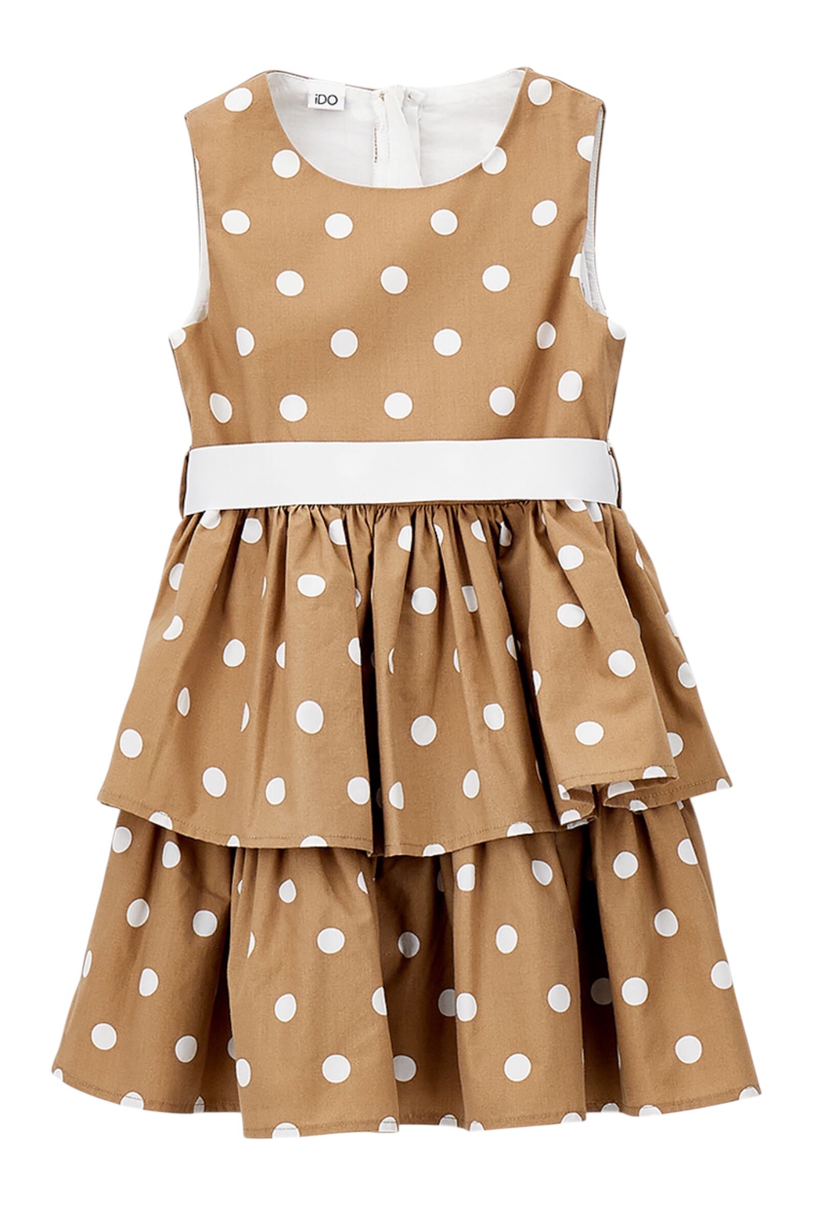 Платье дев. АРТ.4.G334.00,беж,хл-пэ